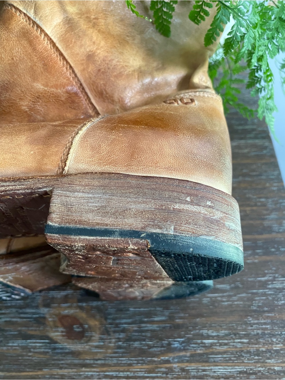 Bed|Stu Manchester Free People Distressed Rustic Leather Tall Boho Riding Boots - Picture 12 of 15